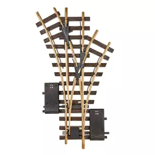 Triple electric straight switch LGB 12360 - G : 1/22.5 - 375 mm R1 30°.