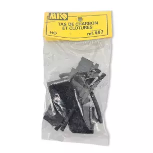 Tas de charbon avec clôtures MKD 497 - HO : 1/87 - accessoires industriels