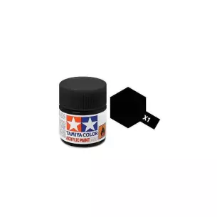 Peinture acrylique - couleur noir BRILLANT X1 - TAMIYA 81501 - 10 mL