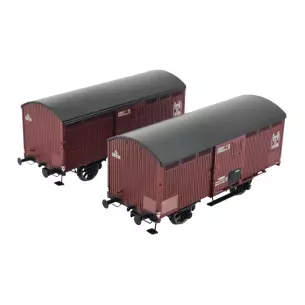 Set 2 Wagons primeurs 10T rouge sideros REE MODELES WB759 - PLM HO 1/87 - EP II