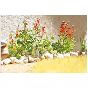 Lot de 10 plants de fleur Primeroses - LaserCut - NOCH 14116 - HO 1/87