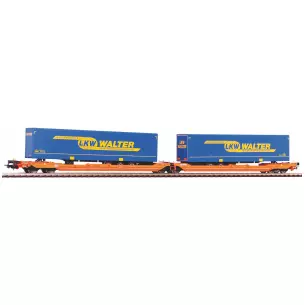 Set 2 Wagons porte-conteneurs Piko 58979 T3000e - HO 1/87 - PRIVAT - EP VI