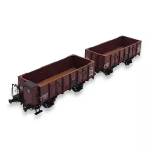 Pack 2 wagons tombereaux OCEM 19 REE Modèles WB827 - HO 1/87
