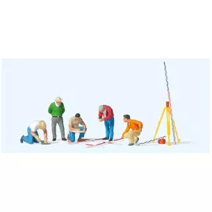 Équipe d'archéologues avec accessoires PREISER 10805 - HO 1/87