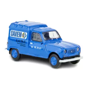 Voiture Renault 4 Fourgonnette, Saviem bleu SAI 2457 BREKINA 14757 - HO : 1/87 -