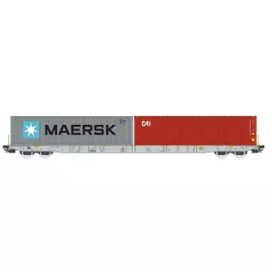 Wagon porte conteneur Sggnss Railcargo - HO 1/87 - Igra 96010045