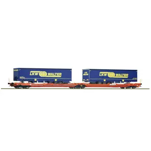 Wagon poche double articulé T3000e - ROCO 773930 - Wascosa - HO 1/87 - EP VI
