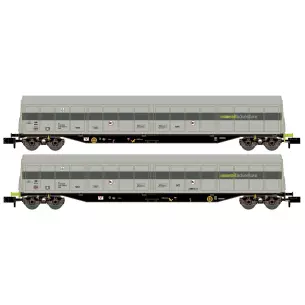 Set of 2 sliding wall cars Hobbytrain H23477 - N: 1/160 - Private - EP VI