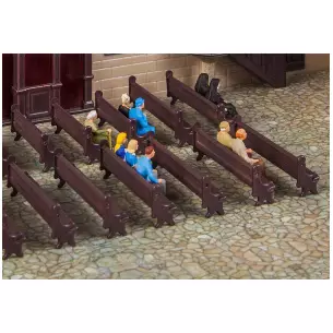 Lot de 7 bancs d'Église