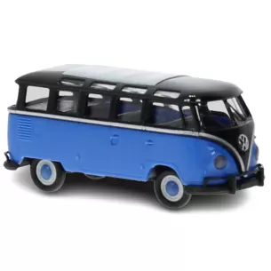 Minibus VW T1b "Samba", livrée bleue et noire Brekina 31848 - HO : 1/87 -