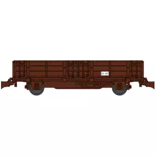 Wagonnet tombereau pour draisine livrée brun à essieux