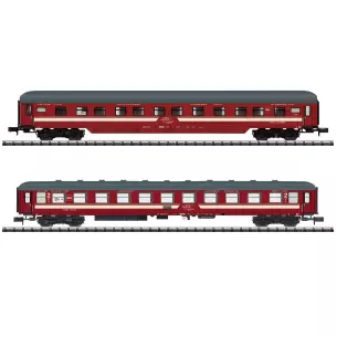 Set 2 Voitures couchettes MiniTrix 18254 "EC Venezia" partie 3 - N 1/160 - EP VI