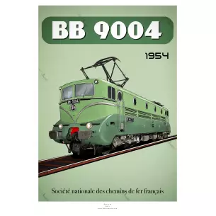 Poster Locomotive BB 9004 - 1954 - SNCF - A2 42.0 x 59.4 cm