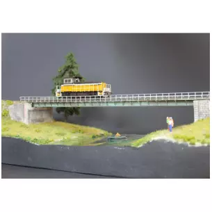 1 lane metal bridge with abutments - 150 mm WoodModel 108005 - HO 1/87