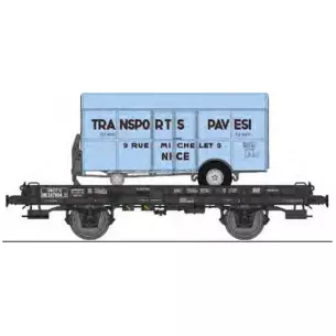 Wagon UFR Mono-Porteur Remorque Fourgon "PAVESI" REE Models WB648 - HO 1/87