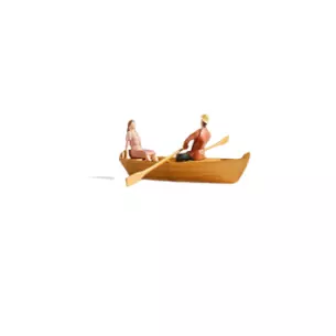 Lot de 2 personnages assis sur une barque NOCH 16800 - HO : 1/87