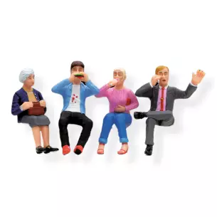 Pack de 4 personnages assis pour voiture restaurant LGB 53008 - G 1/22.5