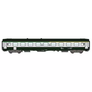 Voiture UIC mixte 1/2cl ex-A9 cartouche corail TER livrée verte garrigue 302 avec châssis gris béton et logo casquette