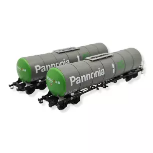 Set 2 wagons-citernes "Pannonia Bio" Zacns 98 IGRA 96110017 - HO 1/87 - EP VI