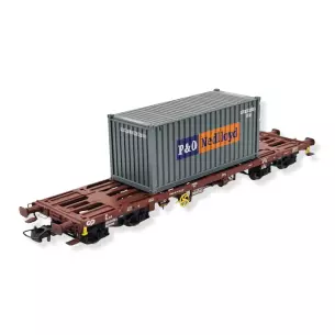 Wagon plat porte-conteneur Sgmms CP SUDEXPRESS S450079 - HO 1/87 - EP V