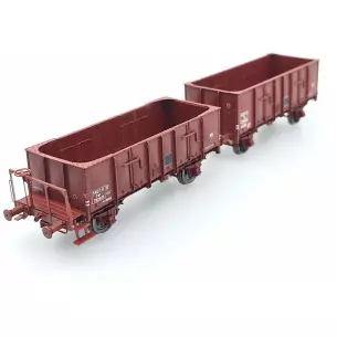 Set of 2 OCEM 29 REE MODELES WB479 SNCF dump cars - HO 1/87 - EP III
