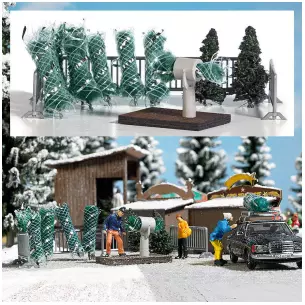 Stand de vente de sapins de Noël - BUSCH 1182 - HO 1/87e