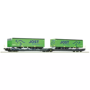 Wagon articulé porte-remorque T3000e Roco 77402 - HO 1/87 - CEMAT - EP VI