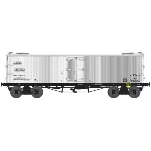 Wagon TP FRIGO à bogies livrée PO blanc/toit blanc avec trappes à glace et roues pleines