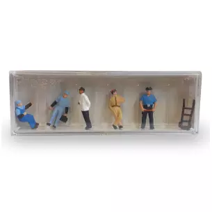 2 cheminots et 3 policiers américains - PREISER 10018 - HO 1/87