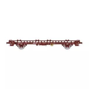 UFR Two Carrier Wagon with Red UIC Screw Brake - HO 1/87 - REE WB640