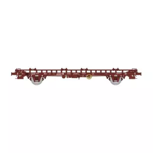 Wagon UFR Biporteur avec frein à vis rouge UIC - HO 1/87 - REE WB640