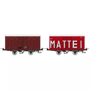 Set of 2 BRAKED COVERS Red Round Roof UIC Kv 4609 and "MATTEI" Kv 4614