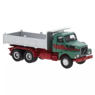 Camion benne Volvo N10 Brekina 85650 - HO : 1/87 - livrée vert / rouge - 1980