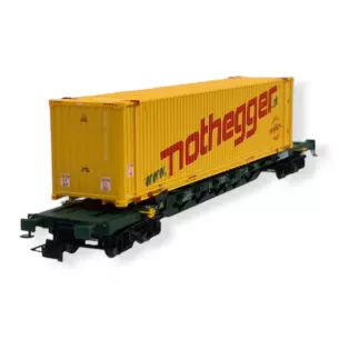 Wagon porte-conteneurs Sgnss - RIVAROSSI HR6613 - HO 1/87 - CEMAT - EP VI