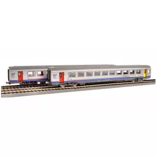 Boxed set of 2 corail cars delivered TER Bourgogne a first class A10tu and a second class B10tux with carmillon logo