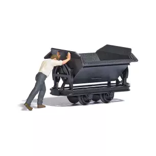 Scénette1 ouvrier déchargeant un lorry - BU12450 - HO 1/87