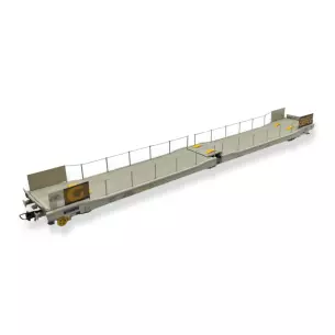 Wagon plat 3 essieux LADKS gris GEFCO - SNCF - HO 1/87