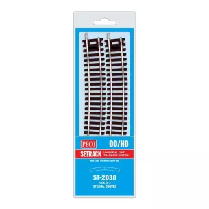 2 rails courbes rayon 571,5 mm 11,25° Peco ST2038 - HO : 1/87 - Code 100