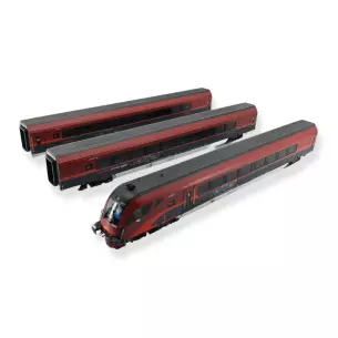 Set 3 éléments "haut de gamme" RailJet Jägerndorfer 71310 - ÖBB - HO 1/87
