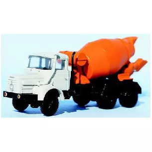 Camion Berliet PMH12 malaxeur à béton gris et orange