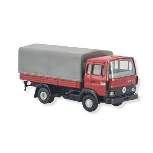 Camion Renault JN 90 bâché rouge et gris SAI 3642 BREKINA 34855 - HO 1 :87