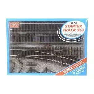 Coffret démarrage de rails/aiguillages Peco ST701 - O : 1/43 - Code 124