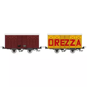 Set of 2 BRAKED COVERS Red UIC Round Roof Kv 4624 and "OREZZA" Kv 4609
