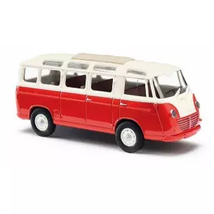 Mini Bus Goliath Express 1100 Busch 94150 - HO 1/87 - livrée rouge / crème