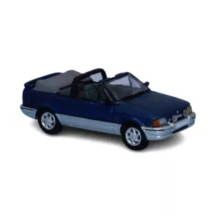 Voiture Ford Escort MK IV cabriolet, bleu métallisé, gris, PCX 870157 - HO 1/87