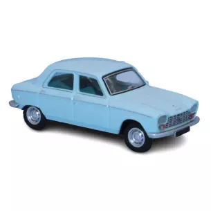 Voiture Peugeot 204 berline de 1968 bleu pastel SAI 6251 - HO 1/87