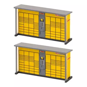 2 stations d'emballage DHL Faller 180281 - HO : 1/87 - 50 x 15 x 27 mm