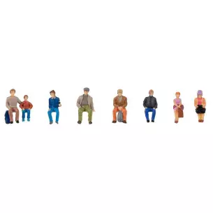 Set of 8 seated travelers Faller 151619 - HO : 1/87