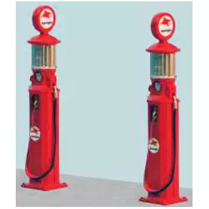 Ditributeurs d'essence SATAM avec bijaugeur des années 1930 MOBILGAS (modèle monté, peint et décoré)