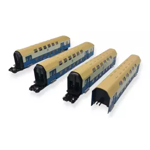Coffret 4 voitures à 2 niveaux Rivarossi HR4371 - HO 1/87 - DR